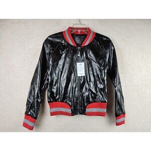Comme USA Faux Vegan Leather Bomber Jacket Size S